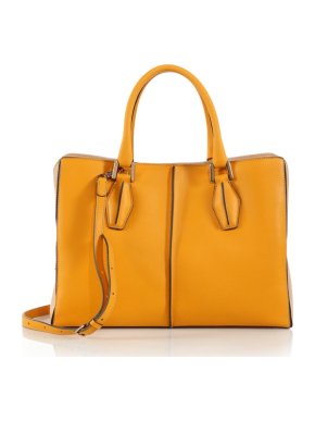 Tod's Yellow Leather D-Cube Tote Bag