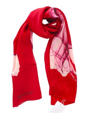 Max Mara Burgundy Silk Scarf
