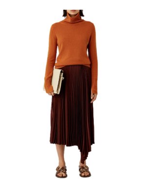 Joseph Sabin Knit Weave Plissé Skirt