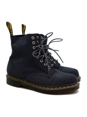 Dr. Martens Blue Suede 1460 Ankle Boots