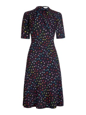 Lulu Guinness Confetti Lip Print Lilith Dress