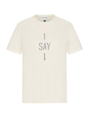 Dior Ecru Linen & Cotton I Say I T-Shirt