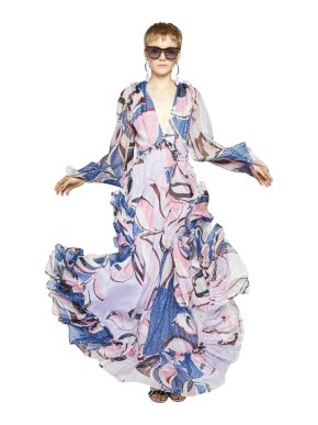 Emilio Pucci Lavender Silk Embellished Gown