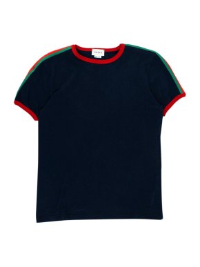Gucci Navy Cotton Web Stripes T-shirt