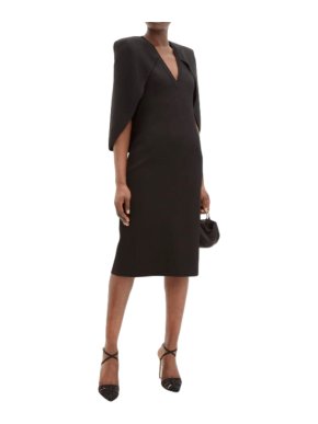 Givenchy Black Cape-back crepe midi dress