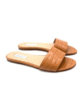 Gabriela Hearst Camel Franzine Croc-effect Leather Slides