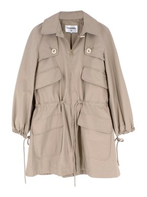 Chanel Beige Lightweight Drawstring Trench Coat