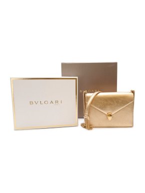 Bulgari Gold Leather Serpenti Forever Shoulder Bag
