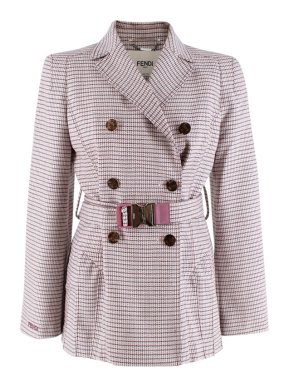 Fendi Aruba Pink Double-breasted Belted Jacket