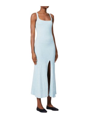 Anna Quan Blue Jana Cotton-knit Midi Dress