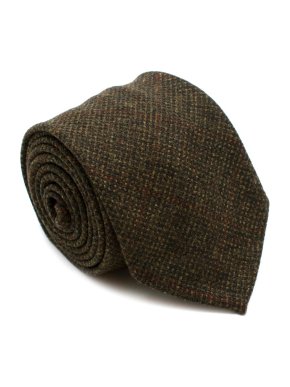 M. Cilento & F.llo Green Checkered Wool Hand Finished Tie
