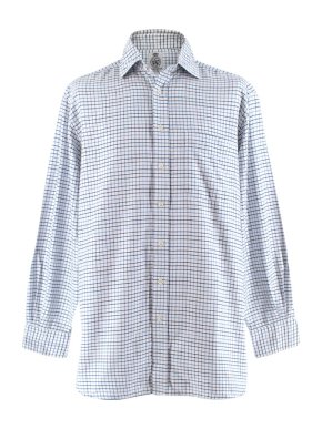 Cordings White/Blue Tattersall Check Classic Shirt