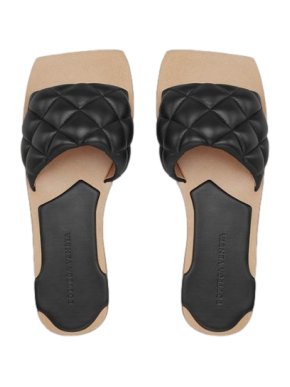 Bottega Veneta Padded Black Nappa Sandals