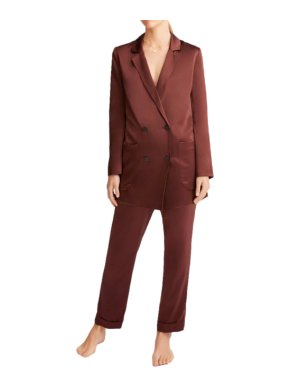 Sleeping with Jacques chocolate brown Lenny silk set