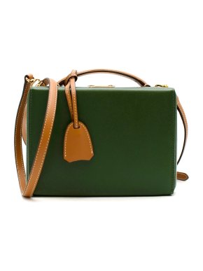 Mark Cross Green Textured Leather Small Grace Box Bag