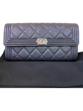 Chanel Iridescent Leather Boy Long Wallet