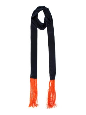 Dior Homme Black & Orange Fringed Silk Scarf
