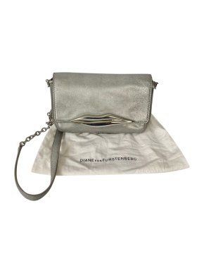 DVF Metallic Silver Crossbody Bag