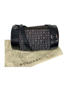 Bvlgari Vintage Leather & Canvas Shoulder Bag