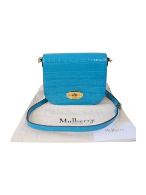 Mulberry Blue Croc Embossed Small Darley Crossbody Bag