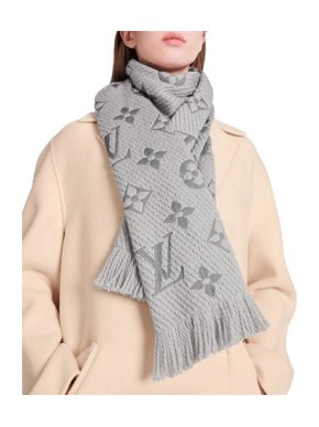 Louis Vuitton Pearl Grey Logomania Shine Shawl