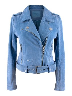 Blank NYC Blue Suede Biker Jacket