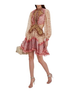 Zimmermann Juniper Ruffled Floral Cotton-blend Mini Dress