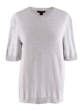 Louis Vuitton Grey Cotton Knit Short Sleeve Sweater