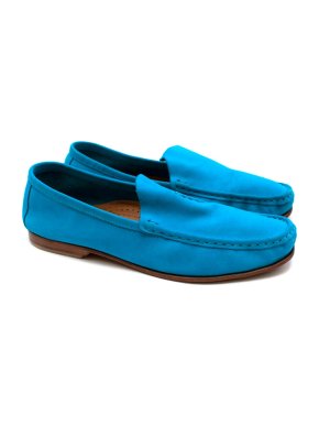 Atika Soft Suede Bright Blue Loafers