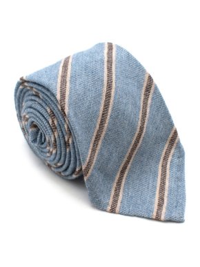 Cesare Attolini Blue Striped Cashmere Tie