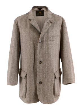 Loro Piana Herringbone-Tweed Outdoor  Storm system Jacket