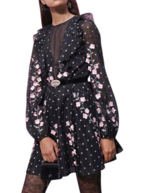 Giambattista Valli x H&M Black Lace Floral Embroidery Dress 1