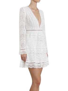 Zimmermann Ivory Bayou Tiered Mini Dress