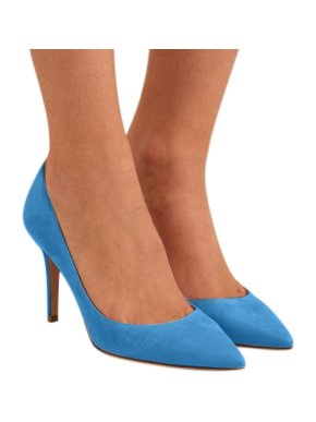 Gianvito Rossi Camoscio 85mm Blue Pumps