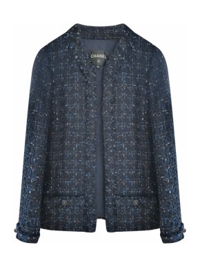 2018 Chanel Navy & Black Lurex Tweed Jacket