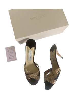 Jimmy Choo Leather & Elaphe Snakeskin Sandals