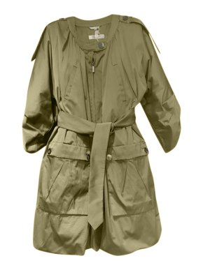 Sportmax Khaki Satin Kimono Trench Coat