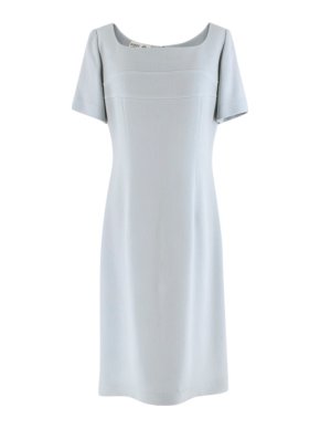 Hardy Amies Wool Pastel Blue Dress