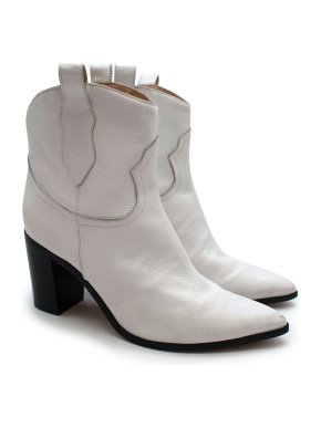 Schutz White Western Leather Boots