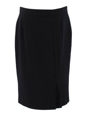 Lanvin Crepe Black Pencil Skirt