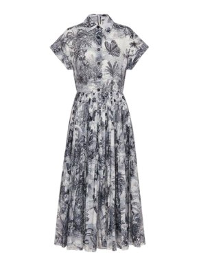 Dior Toile de Jouy Tropicalia Print Dress