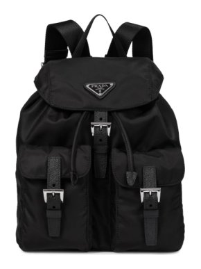 Prada Black Nylon Drawstring Backpack