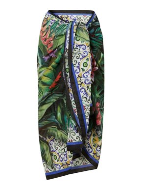 Dolce & Gabbana Majolica And Zebra Print Pareo