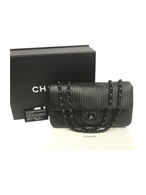Chanel Black Lambskin Scalloped Shoulder Bag