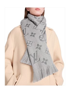Louis Vuitton Pearl Grey Logomania Shine Shawl