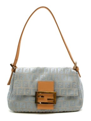 Fendi Blue FF Monogram Canvas Vintage Shoulder Bag