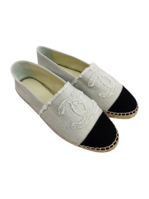 Chanel Bi-Colour Linen CC Espadrilles