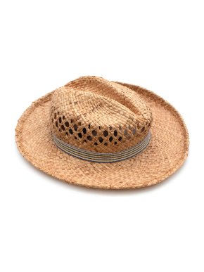 Grevi Blue & Yellow Striped Self Tie Raffia Hat - Size 52