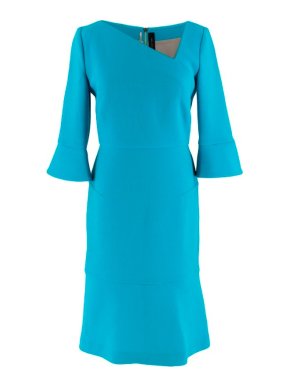 Roland Mouret Blue Crepe Asymmetric Dress