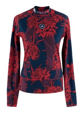 Adidas x Stella McCartney True Purpose Red & Navy Long Sleeve Top